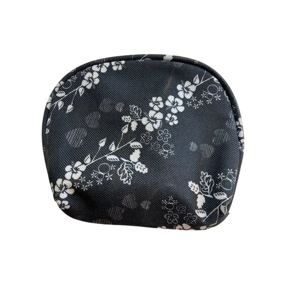 Floral Black & White Zippered Pouch Set 3 Small Medium Large Durable Polyester I - Picture 4 of 11